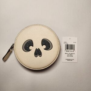 NWT Coach CW935 Skull Halloween Coin Case Pouch Change Purse Chalk